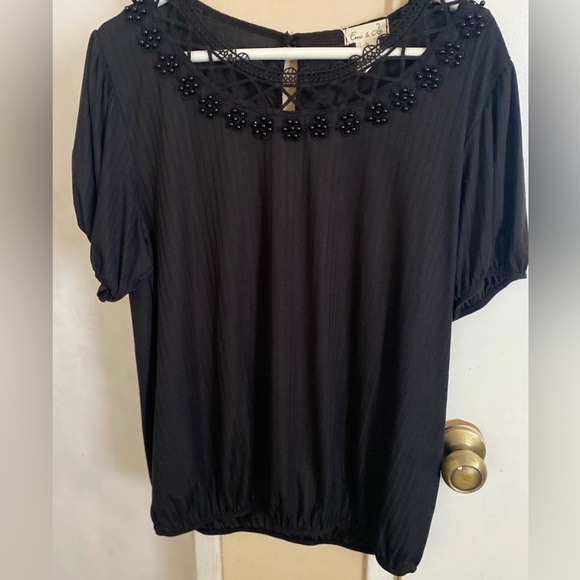 Emi & Ice Beaded Dressy top sz 3x new 🎁 - Picture 3 of 4
